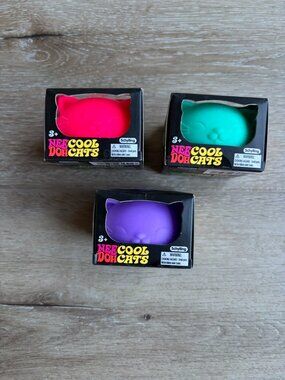 Set of 3 Nee Doh Cool Cats Fidget Squishy Toy NEW Viral NeeDoh